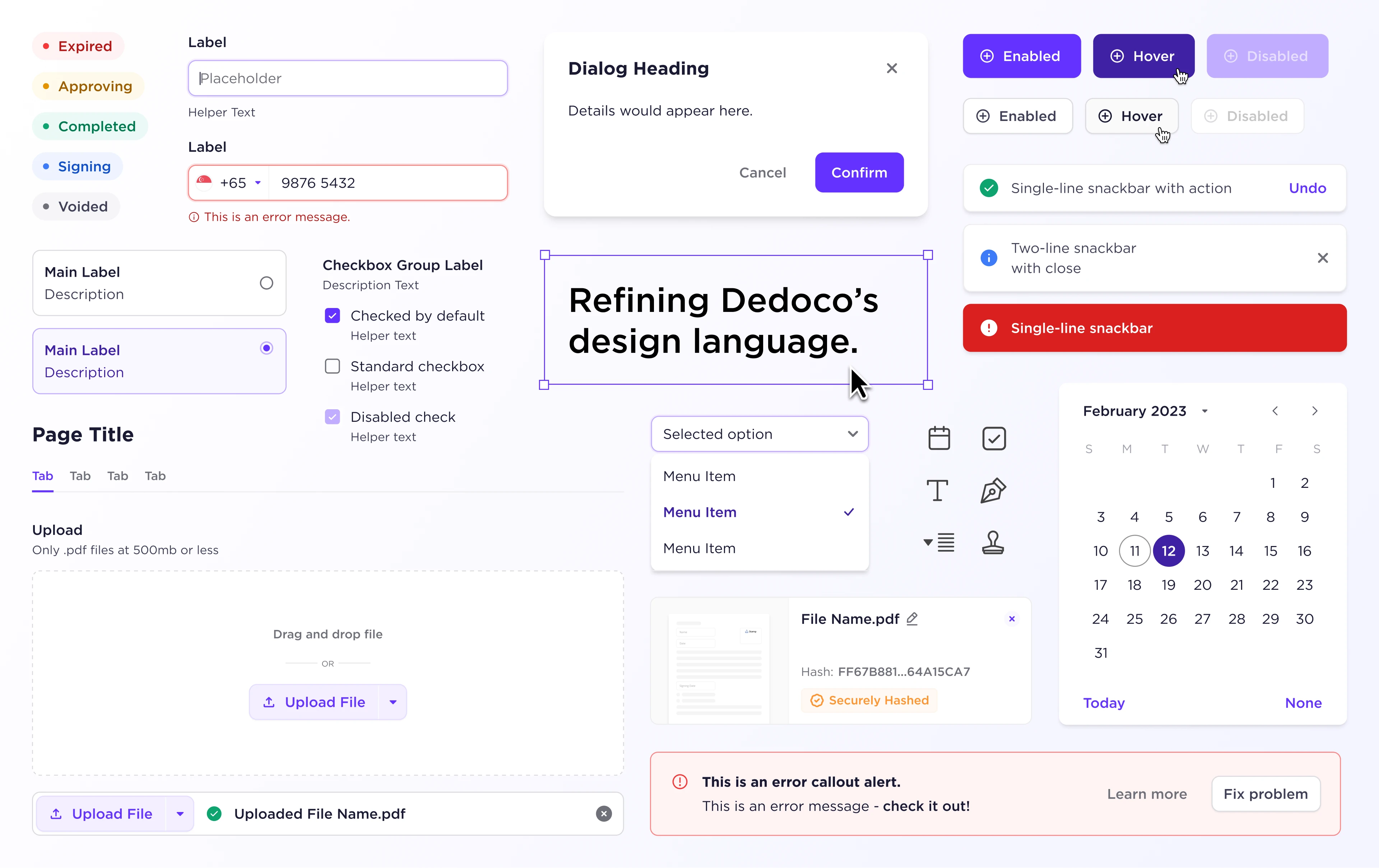 Dedoco design system component library